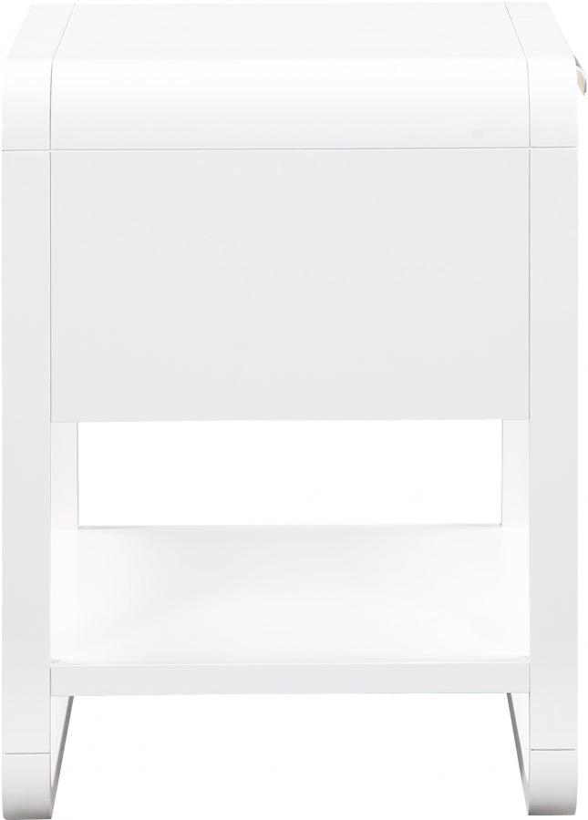 Sage Solid Wood And Natural Cane Nightstand in White - 873White-NS