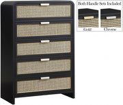 Sage Solid Wood And Natural Cane Wood Chest in Black - 873Black-CH