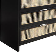 Sage Solid Wood And Natural Cane Wood Chest in Black - 873Black-CH