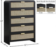 Sage Solid Wood And Natural Cane Wood Chest in Black - 873Black-CH