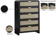 Sage Solid Wood And Natural Cane Wood Chest in Black - 873Black-CH