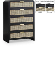 Sage Solid Wood And Natural Cane Wood Chest in Black - 873Black-CH