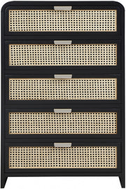 Sage Solid Wood And Natural Cane Wood Chest in Black - 873Black-CH