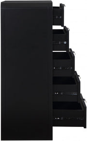 Sage Solid Wood And Natural Cane Wood Chest in Black - 873Black-CH