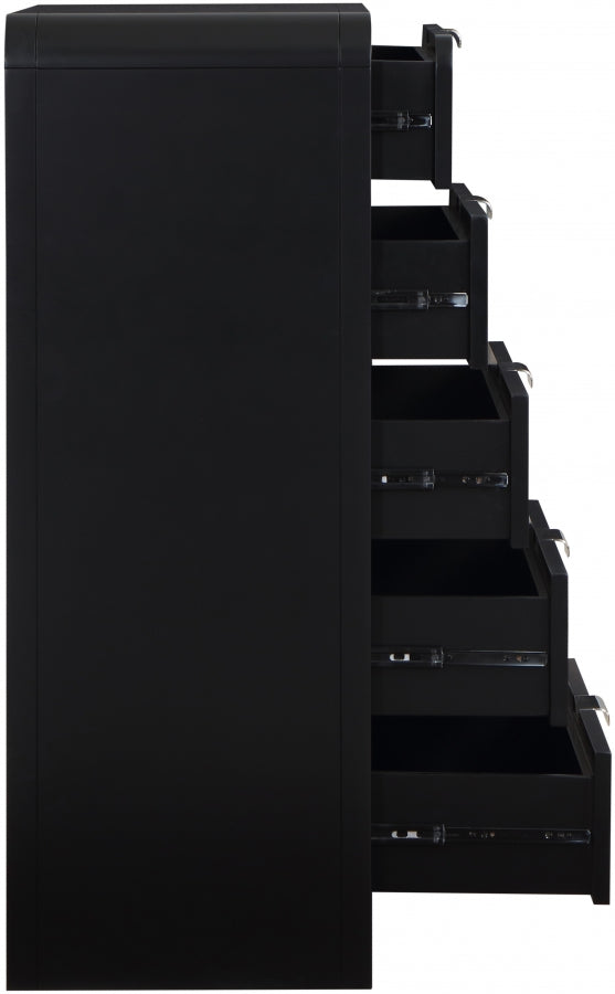 Sage Solid Wood And Natural Cane Wood Chest in Black - 873Black-CH