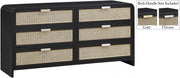 Sage Solid Wood And Natural Cane Wood Dresser in Black - 873Black-D