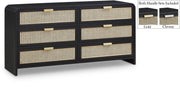 Sage Solid Wood And Natural Cane Wood Dresser in Black - 873Black-D