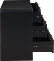 Sage Solid Wood And Natural Cane Wood Dresser in Black - 873Black-D