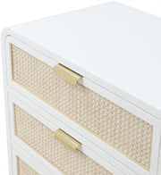 Sage Solid Wood And Natural Cane Wood Dresser in White - 873White-D