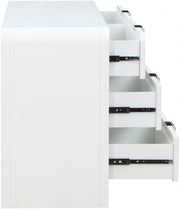 Sage Solid Wood And Natural Cane Wood Dresser in White - 873White-D