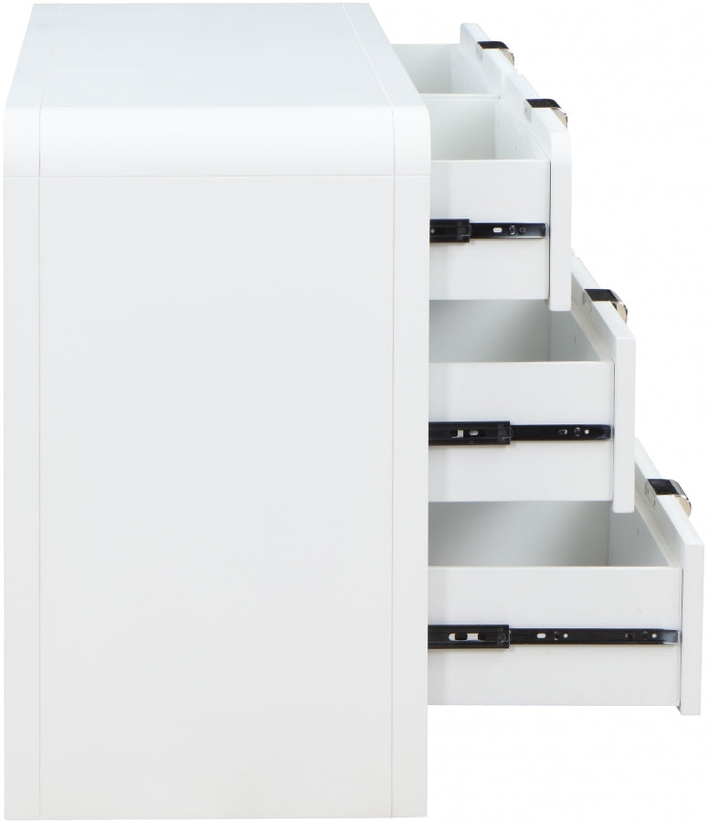 Sage Solid Wood And Natural Cane Wood Dresser in White - 873White-D