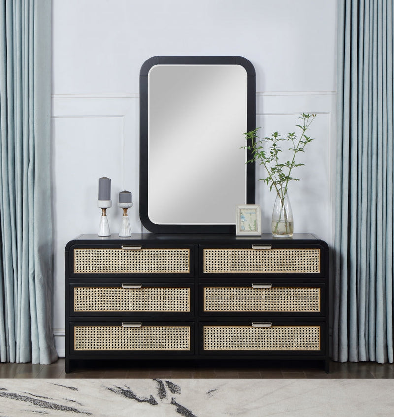 Sage Solid Wood Mirror in Black - 873Black-M