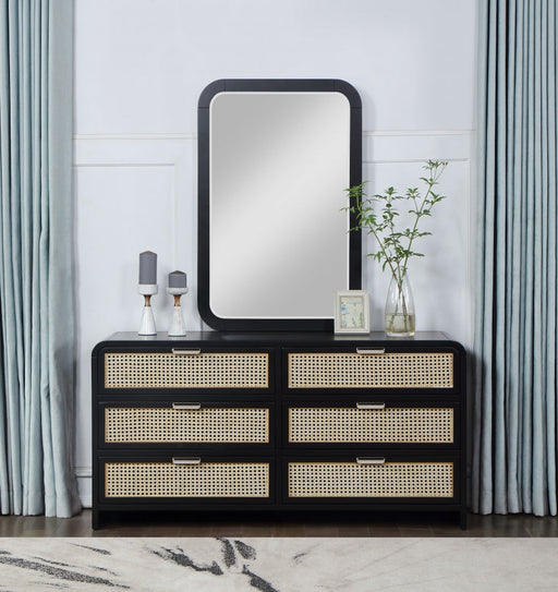 Sage Solid Wood Mirror in Black - 873Black-M