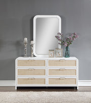 Sage Solid Wood Mirror in White - 873White-M