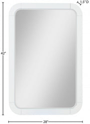 Sage Solid Wood Mirror in White - 873White-M