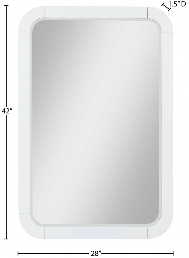 Sage Solid Wood Mirror in White - 873White-M