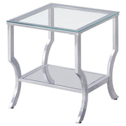 Saide 3-piece Glass Top Coffee and End Table Set Chrome - 720338-S3