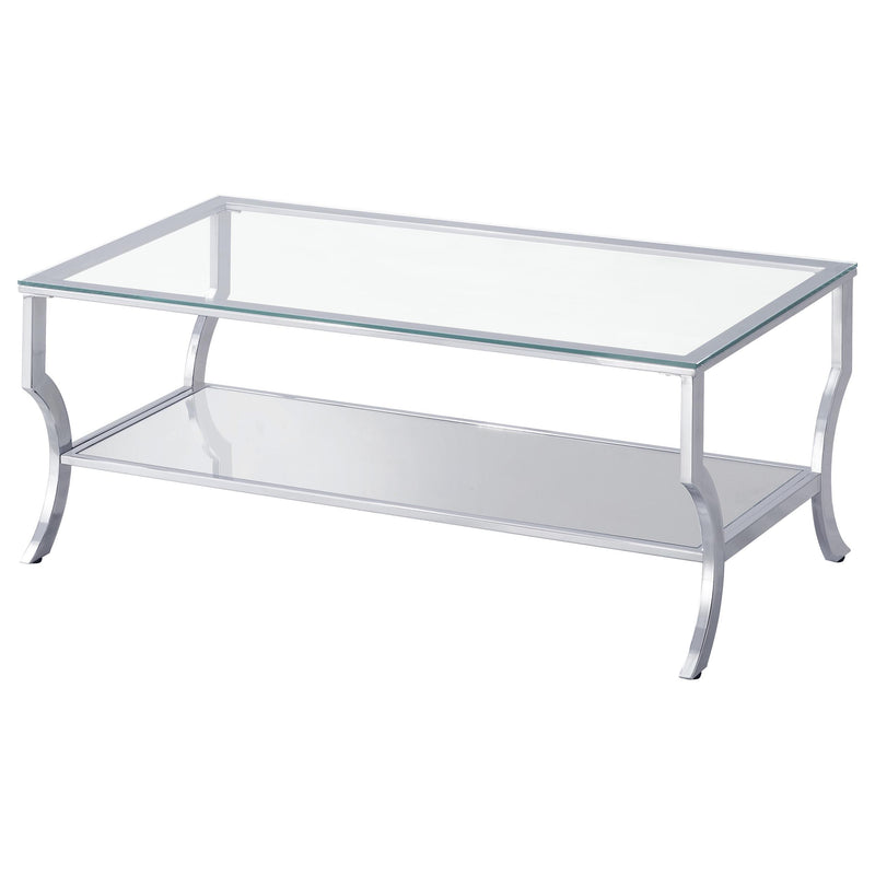 Saide 3-piece Glass Top Coffee and End Table Set Chrome - 720338-S3