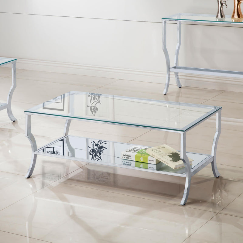 Saide Rectangular Glass Top Coffee Table Chrome - 720338