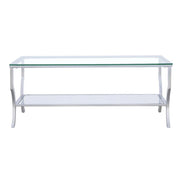 Saide Rectangular Glass Top Coffee Table Chrome - 720338