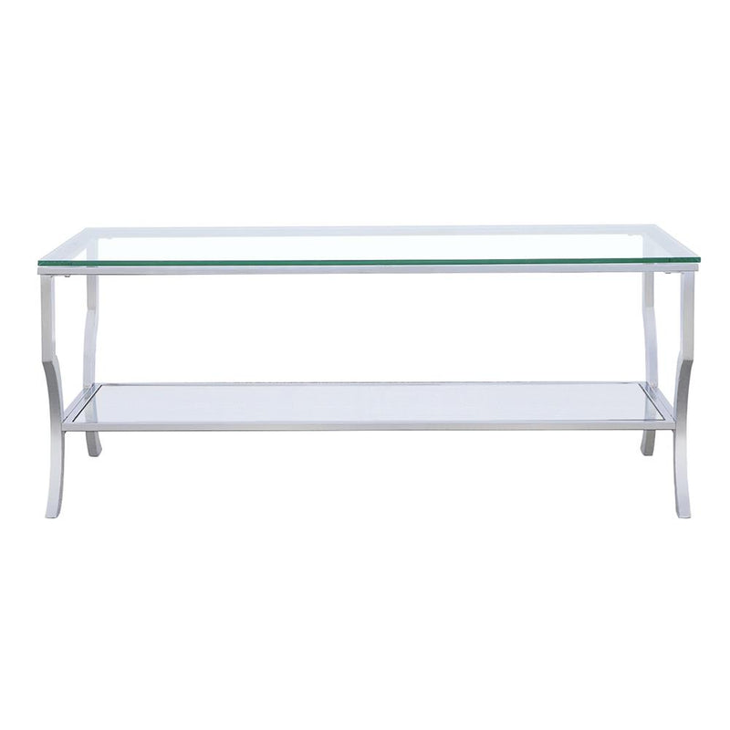 Saide Rectangular Glass Top Coffee Table Chrome - 720338