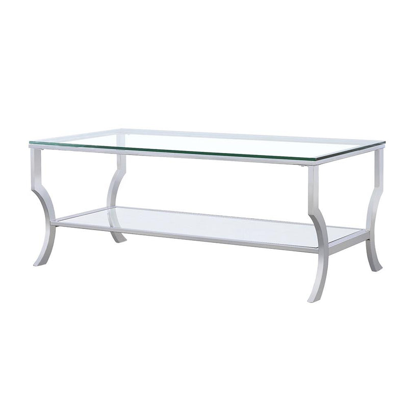 Saide Rectangular Glass Top Coffee Table Chrome - 720338