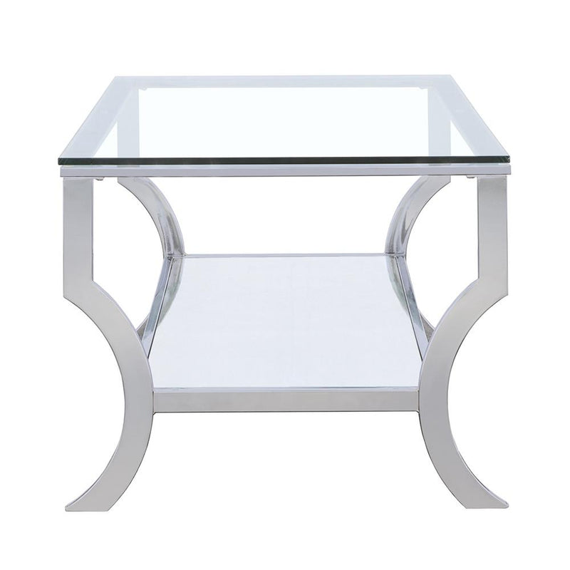 Saide Rectangular Glass Top Coffee Table Chrome - 720338