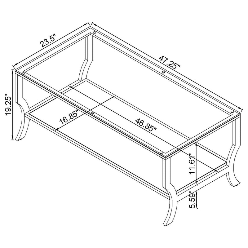 Saide Rectangular Glass Top Coffee Table Chrome - 720338