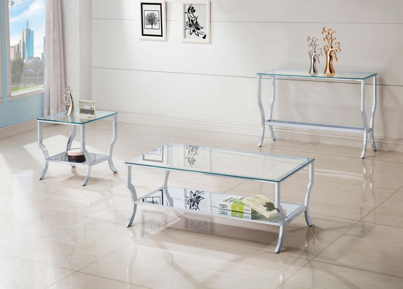 Saide Rectangular Glass Top Coffee Table Chrome - 720338