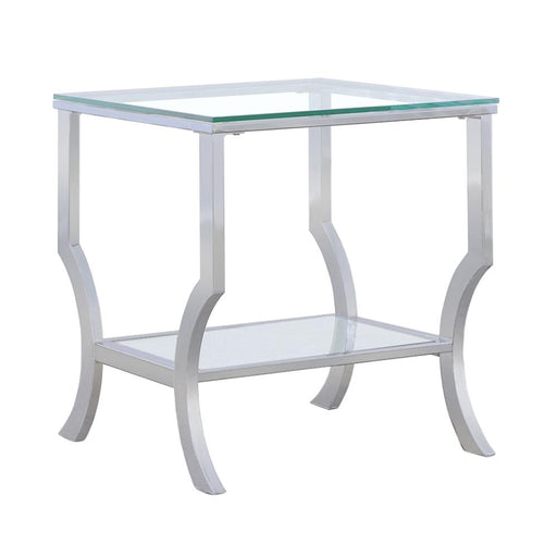 Saide Square Glass Top Side End Table Chrome - 720337