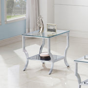 Saide Square Glass Top Side End Table Chrome - 720337