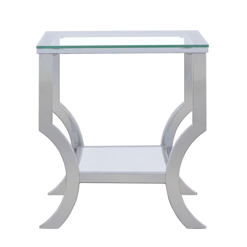 Saide Square Glass Top Side End Table Chrome - 720337