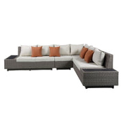 Salena Patio Sectional Sofa W/4 Pillows & Coffee Table - 45020