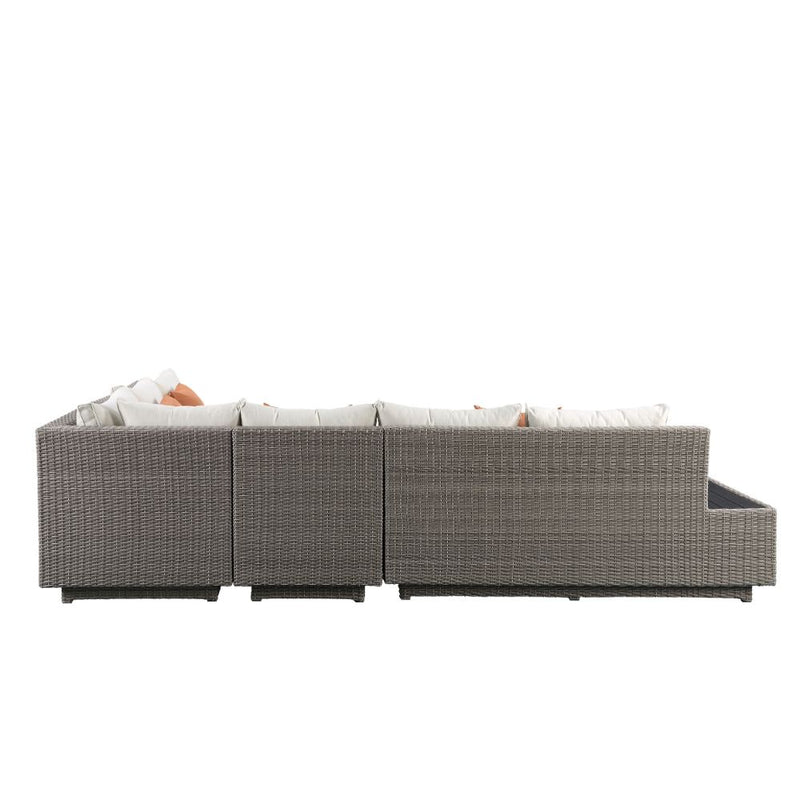 Salena Patio Sectional Sofa W/4 Pillows & Coffee Table - 45020