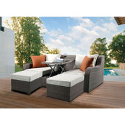 Salena Patio Sofa W/2 Pillows & 2 Ottomans - 45010
