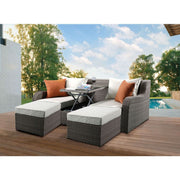 Salena Patio Sofa W/2 Pillows & 2 Ottomans - 45010