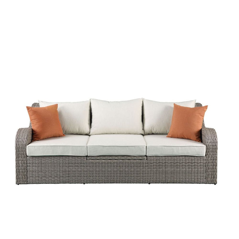 Salena Patio Sofa W/2 Pillows & 2 Ottomans - 45010