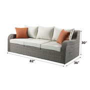 Salena Patio Sofa W/2 Pillows & 2 Ottomans - 45010