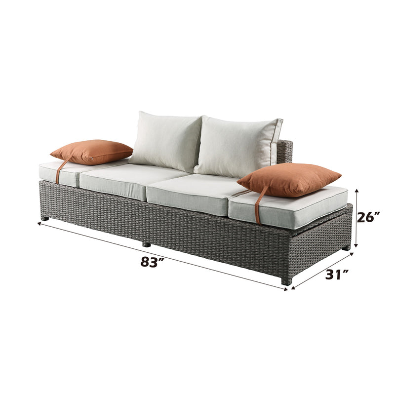 Salena Patio Sofa W/2 Pillows & Ottoman - 45015