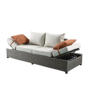 Salena Patio Sofa W/2 Pillows & Ottoman - 45015