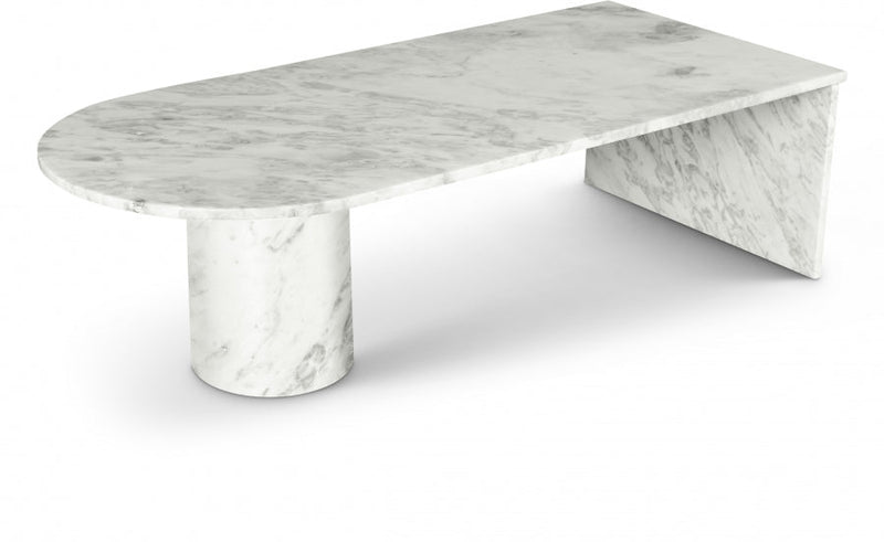 Salerno Marble Coffee Table in White - 263White-CT