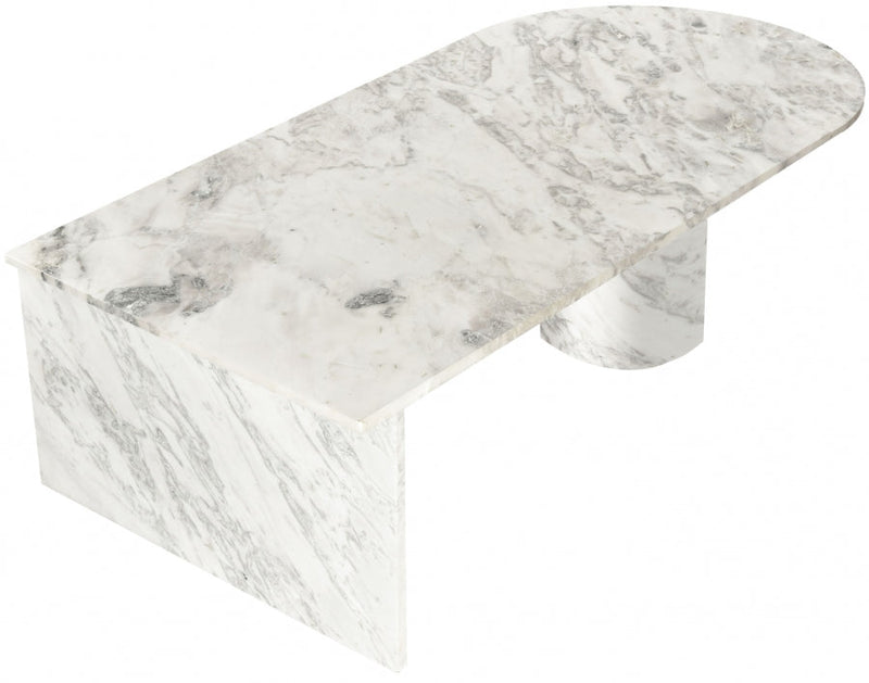 Salerno Marble Coffee Table in White - 263White-CT