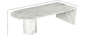 Salerno Marble Coffee Table in White - 263White-CT