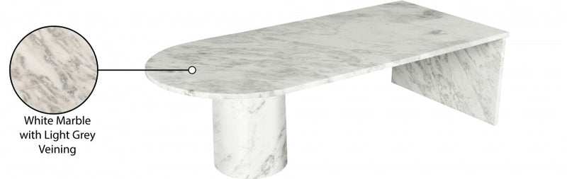 Salerno Marble Coffee Table in White - 263White-CT