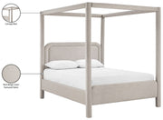 Salina Linen Textured Fabric Upholstered Full Bed in Beige - B1294Beige-F