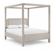 Salina Linen Textured Fabric Upholstered Full Bed in Beige - B1294Beige-F