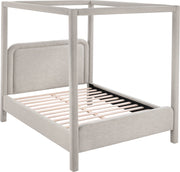 Salina Linen Textured Fabric Upholstered Full Bed in Beige - B1294Beige-F