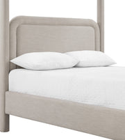 Salina Linen Textured Fabric Upholstered Full Bed in Beige - B1294Beige-F