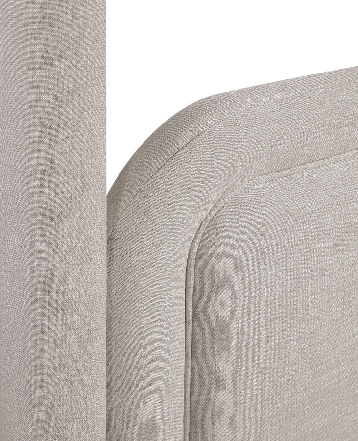 Salina Linen Textured Fabric Upholstered Full Bed in Beige - B1294Beige-F