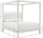 Salina Linen Textured Fabric Upholstered Full Bed in Cream - B1294Cream-F